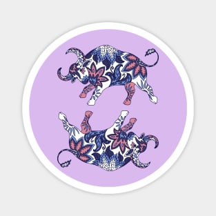 Paisley Oxen (Lilac Palette) Magnet